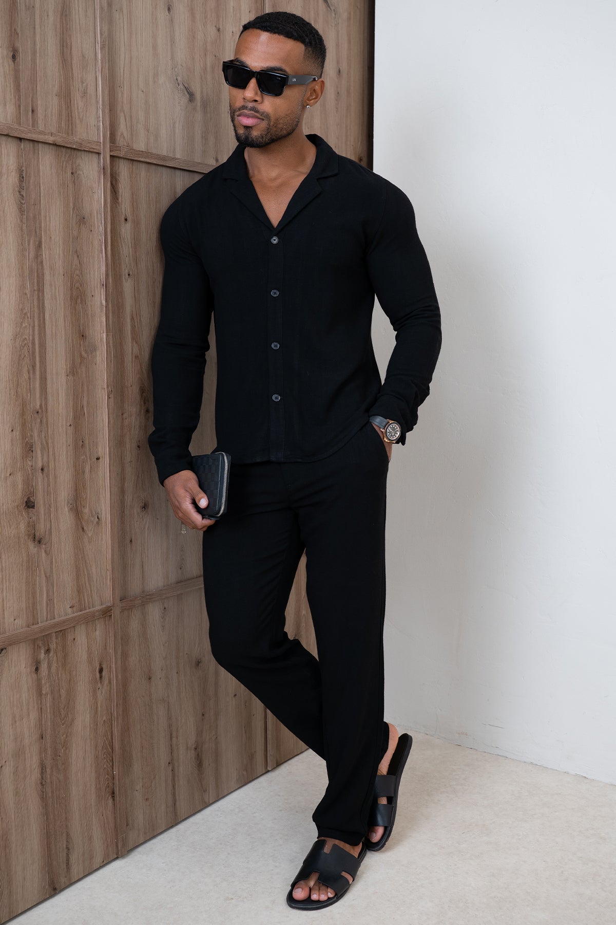 Linen Resort Trouser - Black
