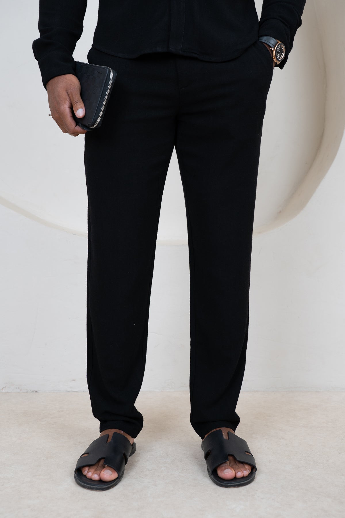 Linen Resort Trouser - Black