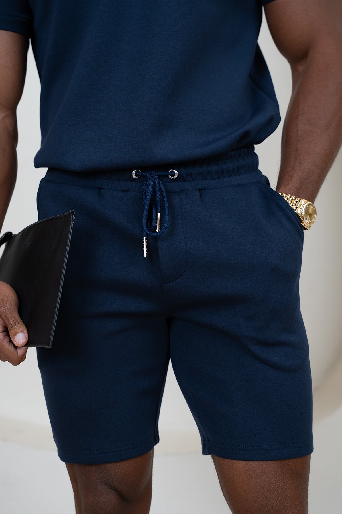 Brushed Scuba Shorts - Navy